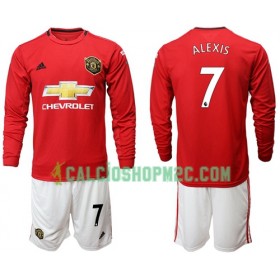 Manchester United Alexis 7 Bambino Maglia Prima 2019/2020 Manica Lunga (+ Pantaloncini)